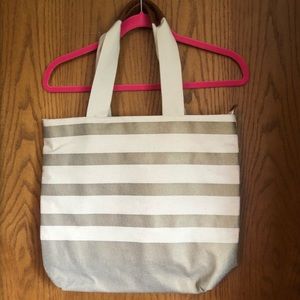 Bath and Body Works Striped Canvas VIP tote